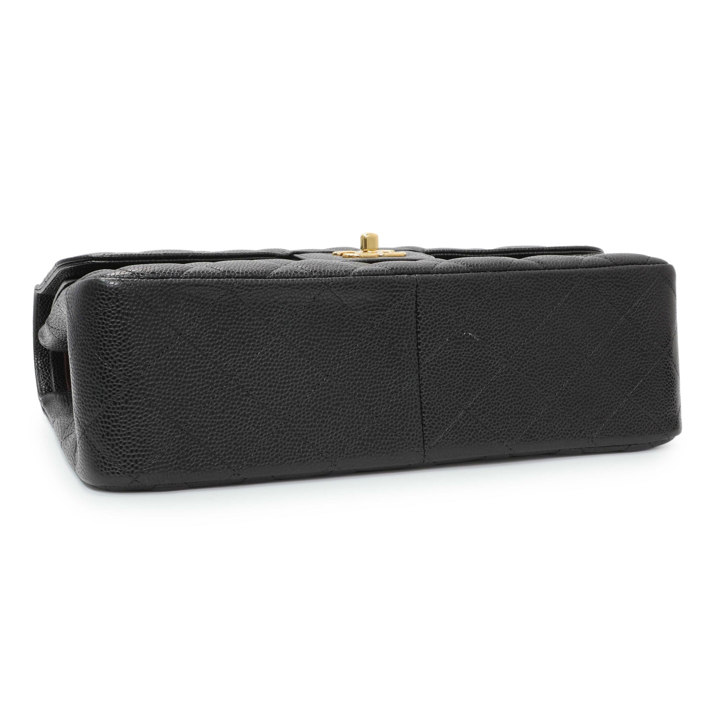 Exclusive Chanel Black Caviar Jumbo Classic Double Flap — Back View