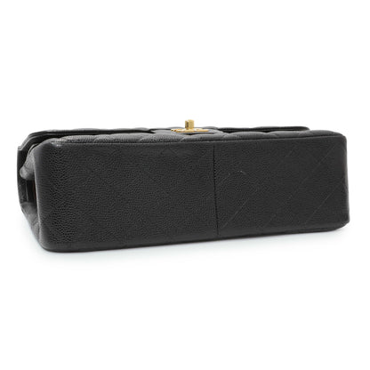 Exclusive Chanel Black Caviar Jumbo Classic Double Flap — Back View