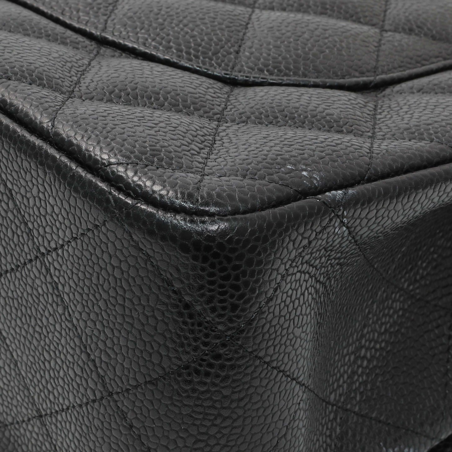 Exclusive Chanel Black Caviar Jumbo Classic Double Flap — Alternate View 7