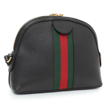 Exclusive Gucci Black Calfskin GG Web Small Dome Shoulder Bag — Side View
