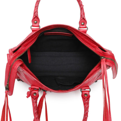 Exclusive Balenciaga Red Agneau Classic Hardware S City — Alternate View 8