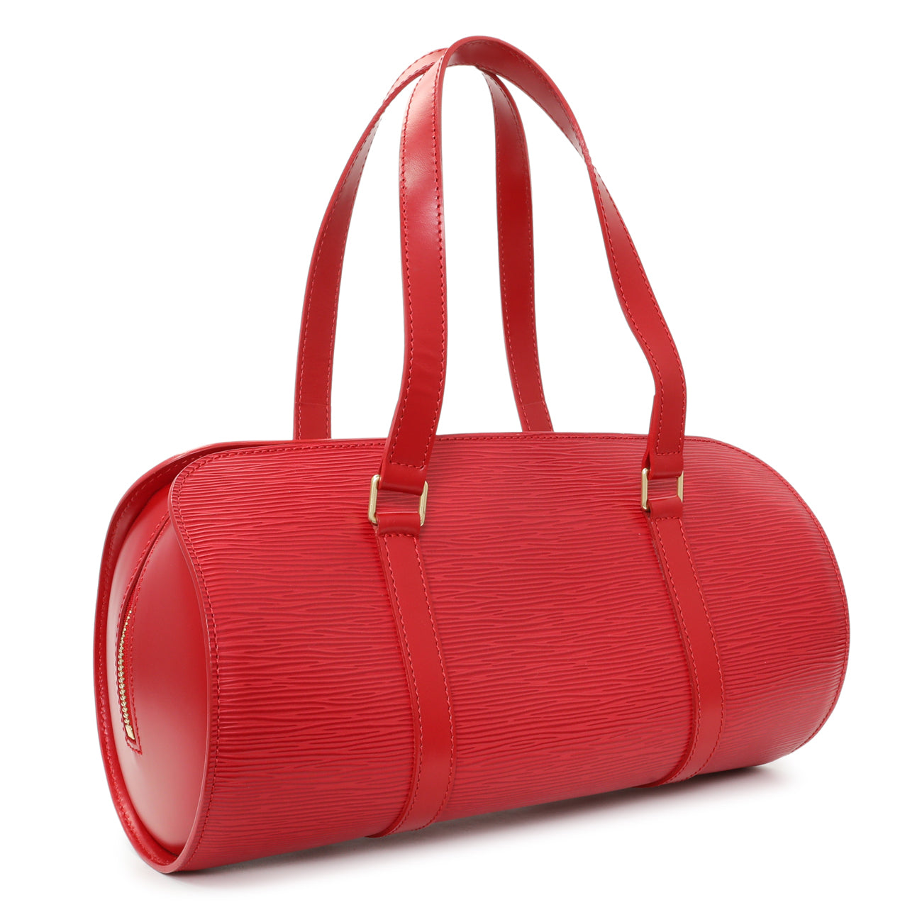 Exclusive Louis Vuitton Red Epi Soufflot w/ Pouch — Side View