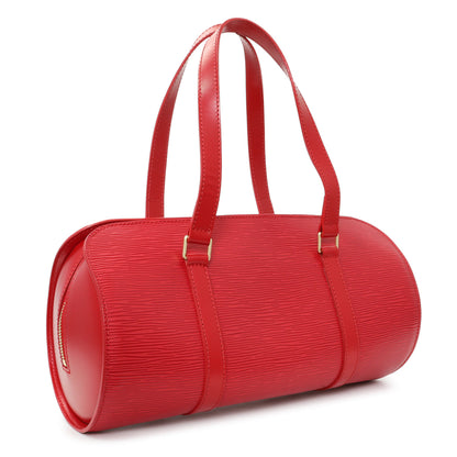 Exclusive Louis Vuitton Red Epi Soufflot w/ Pouch — Side View