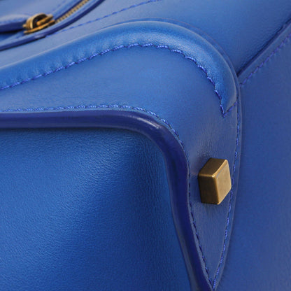 Exclusive Celine Blue Smooth Calfskin Mini Luggage Tote — Top View