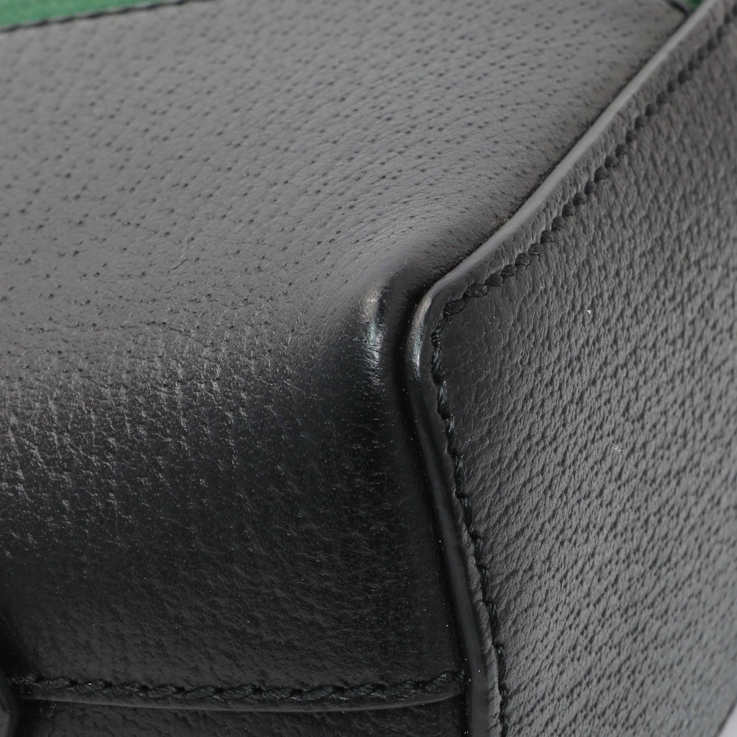Exclusive Gucci Black Calfskin GG Web Small Dome Shoulder Bag — Top View