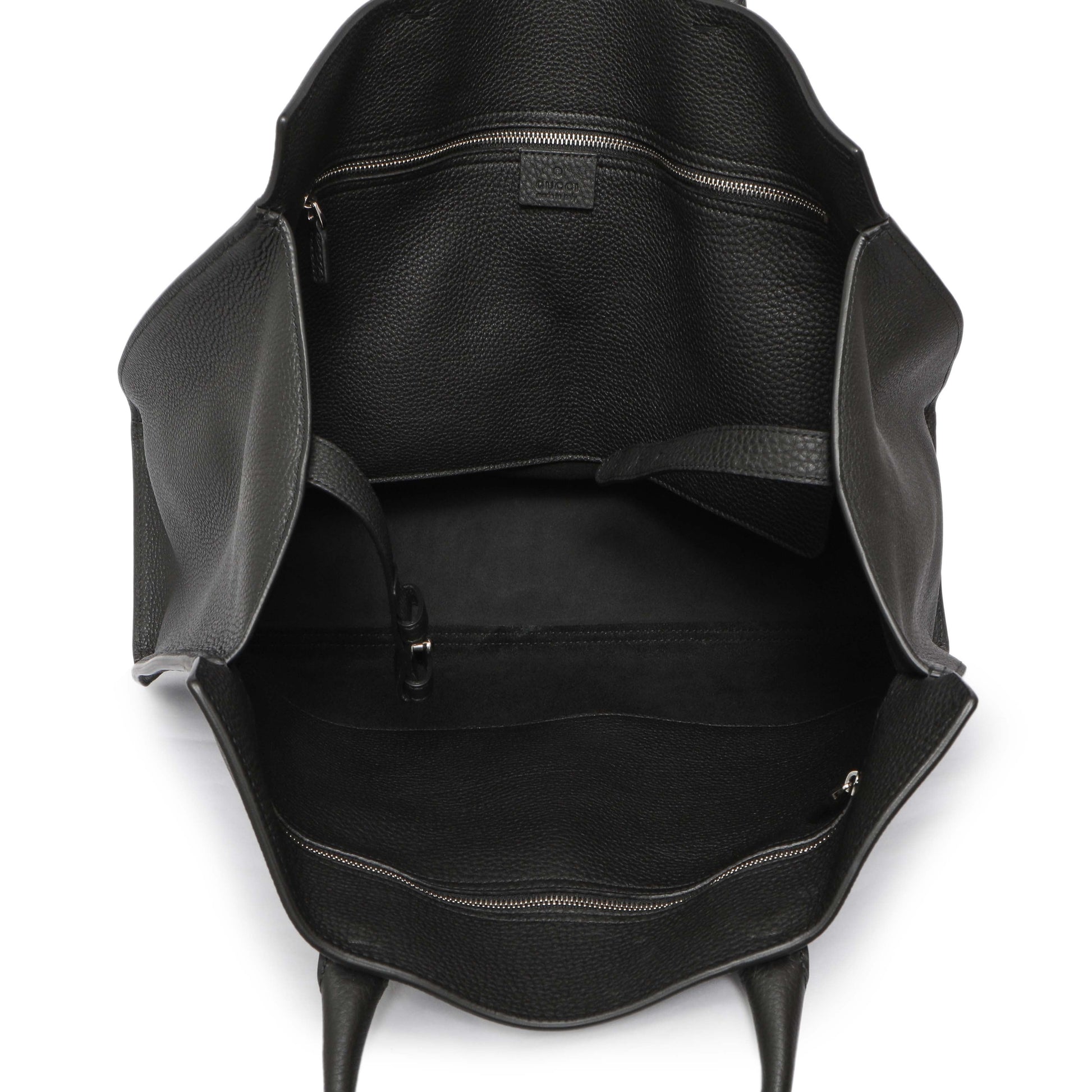 Exclusive Gucci Black Soft Calfskin Medium Jackie Top Handle Bag — Top View