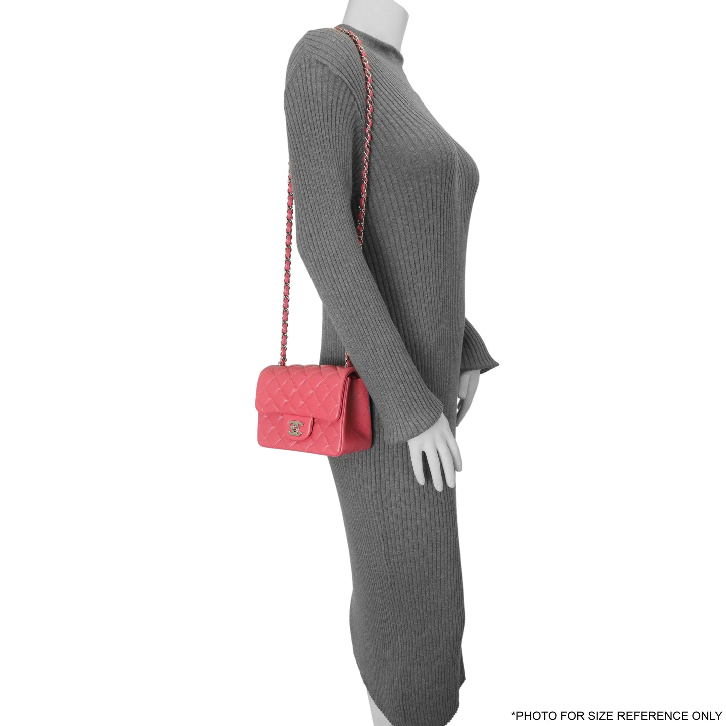 Exclusive Chanel Pink Quilted Lambskin Mini Square Flap — Alternate View 8
