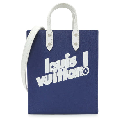 Exclusive Louis Vuitton Blue Calfskin Virgil Abloh Sac Plat XS — Front View