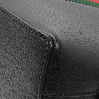 Exclusive Gucci Black Calfskin GG Web Small Dome Shoulder Bag — Detail View