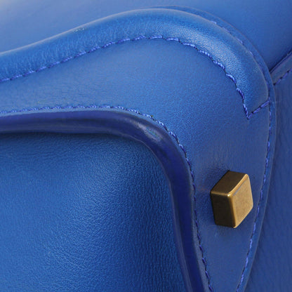 Exclusive Celine Blue Smooth Calfskin Mini Luggage Tote — Lifestyle View