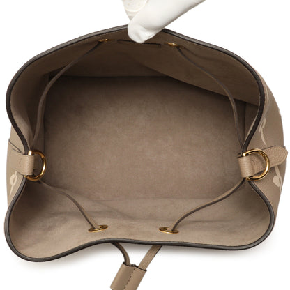 Exclusive Louis Vuitton Tourterelle Creme Empreinte Monogram Giant NeoNoe MM — Top View