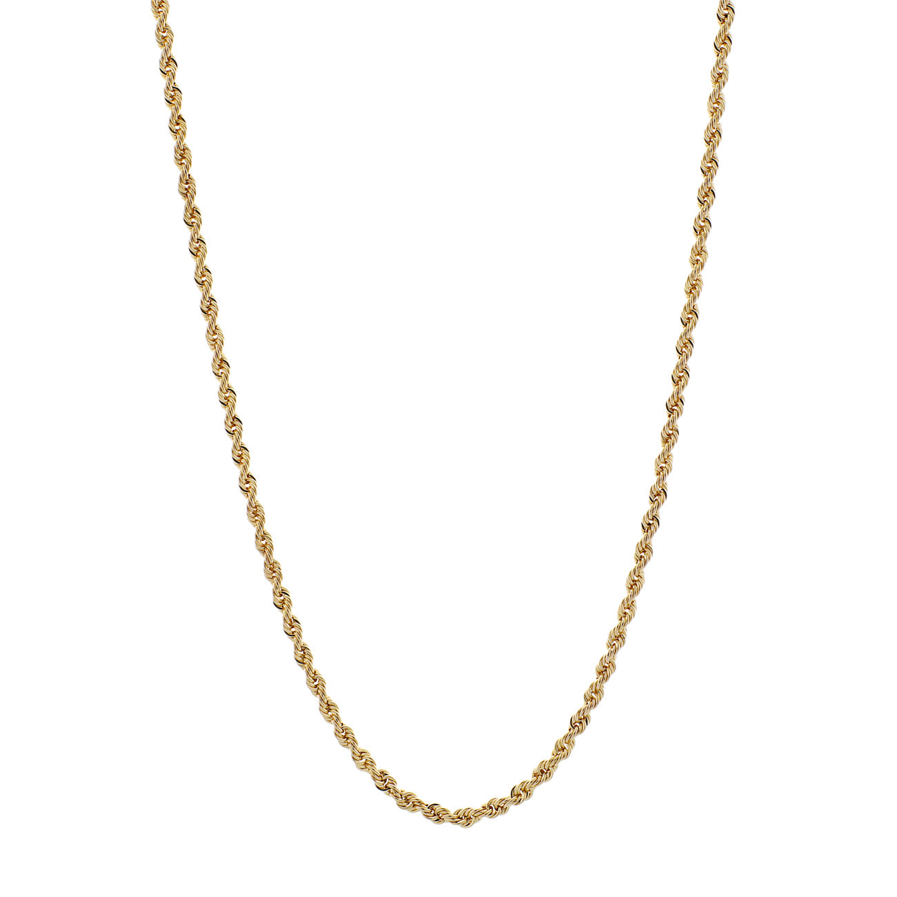 Exclusive 10K Yellow Gold Rope Chain — Front View