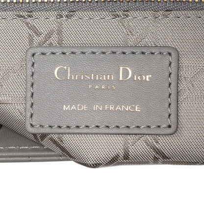 Exclusive Christian Dior Grey Lambskin Cannage Small My ABCDior Lady Dior — Detail View