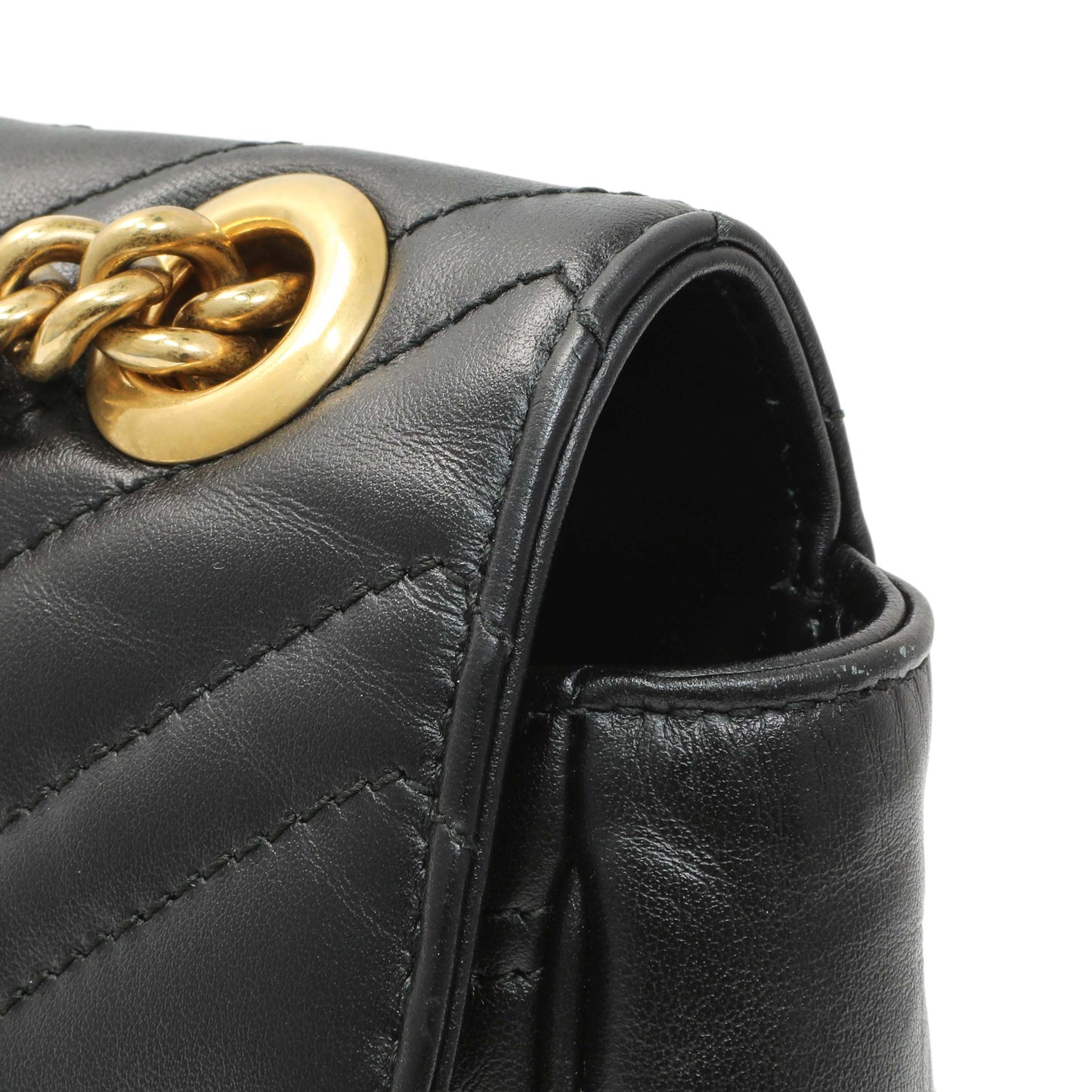 Exclusive Gucci Black Calfskin Matelasse Small GG Marmont Shoulder Bag — Alternate View 12