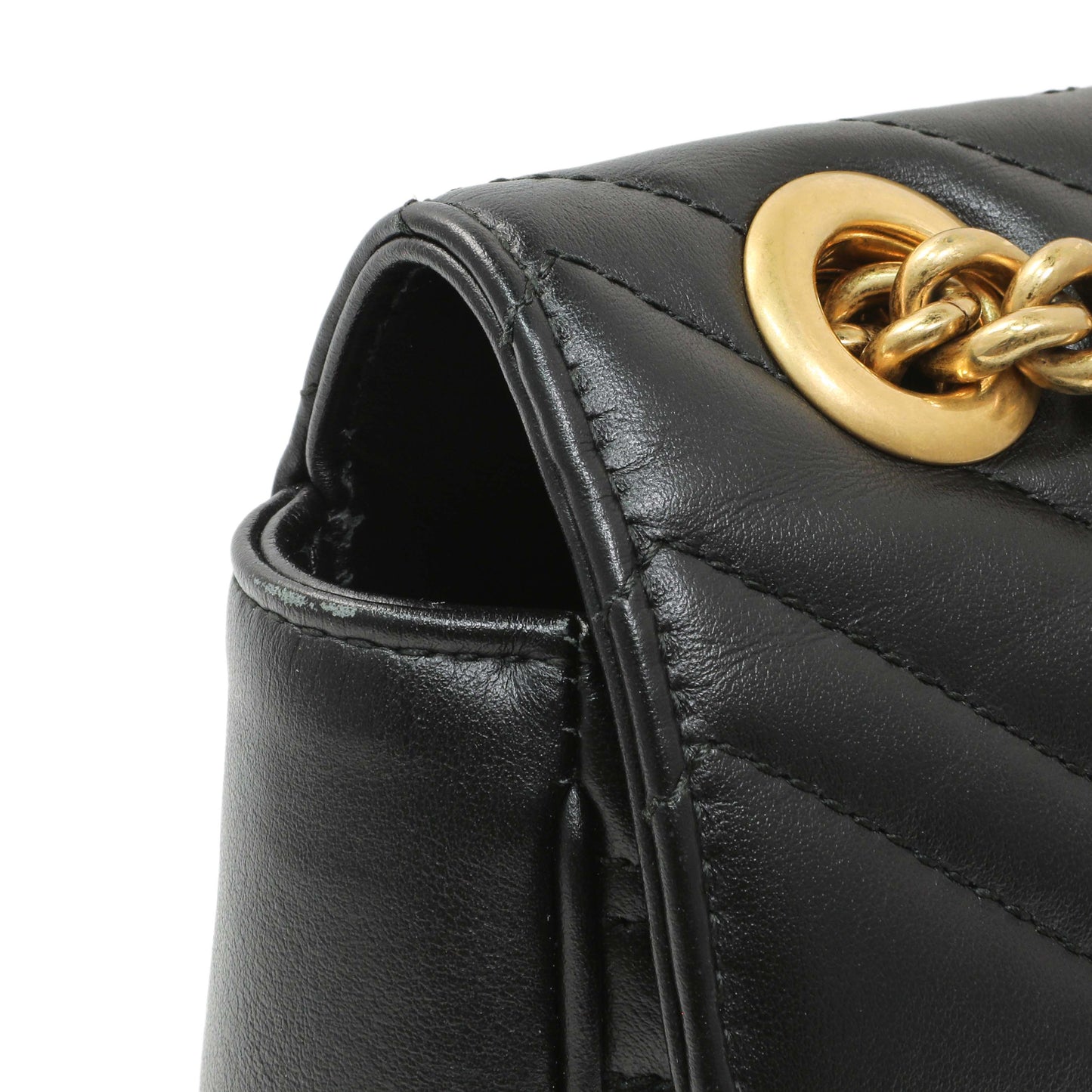 Exclusive Gucci Black Calfskin Matelasse Small GG Marmont Shoulder Bag — Alternate View 11
