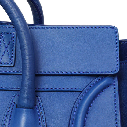 Exclusive Celine Blue Smooth Calfskin Mini Luggage Tote — Alternate View 12