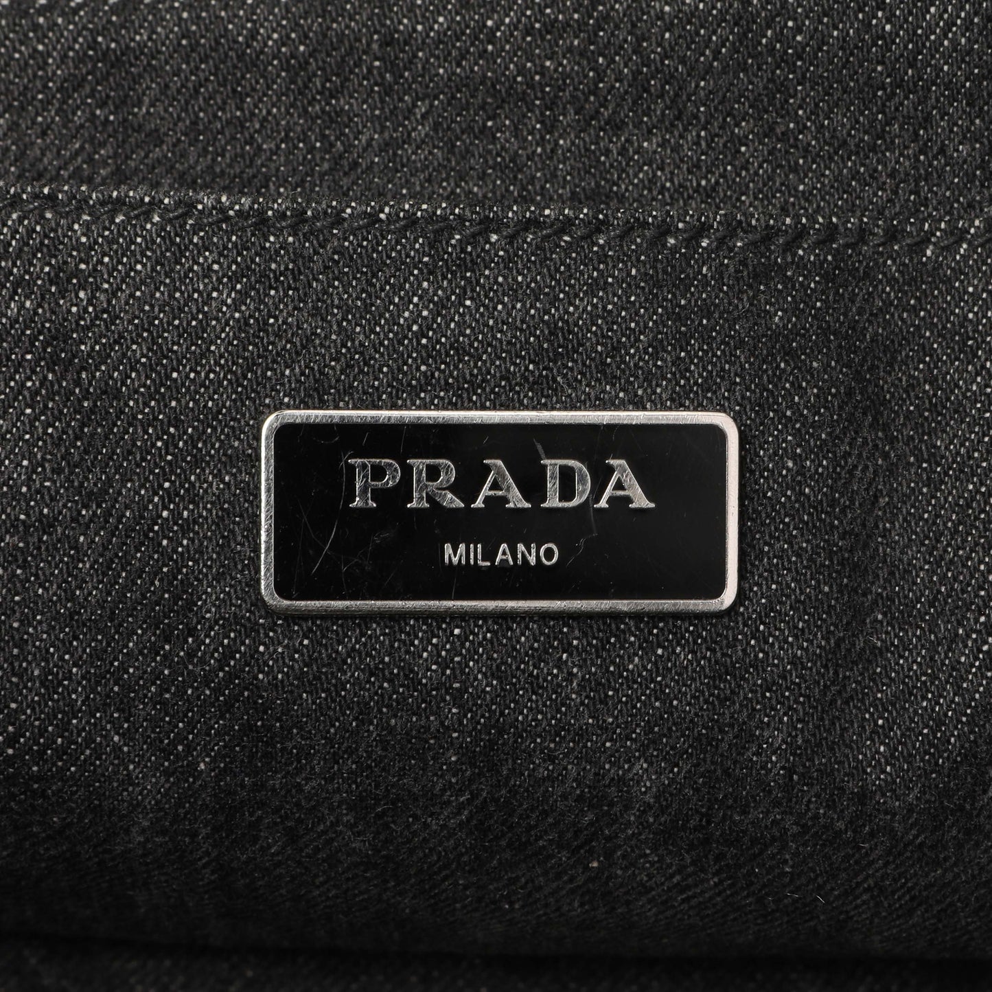 Exclusive Prada Grey Canapa Crystal Studded Tote — Alternate View 9