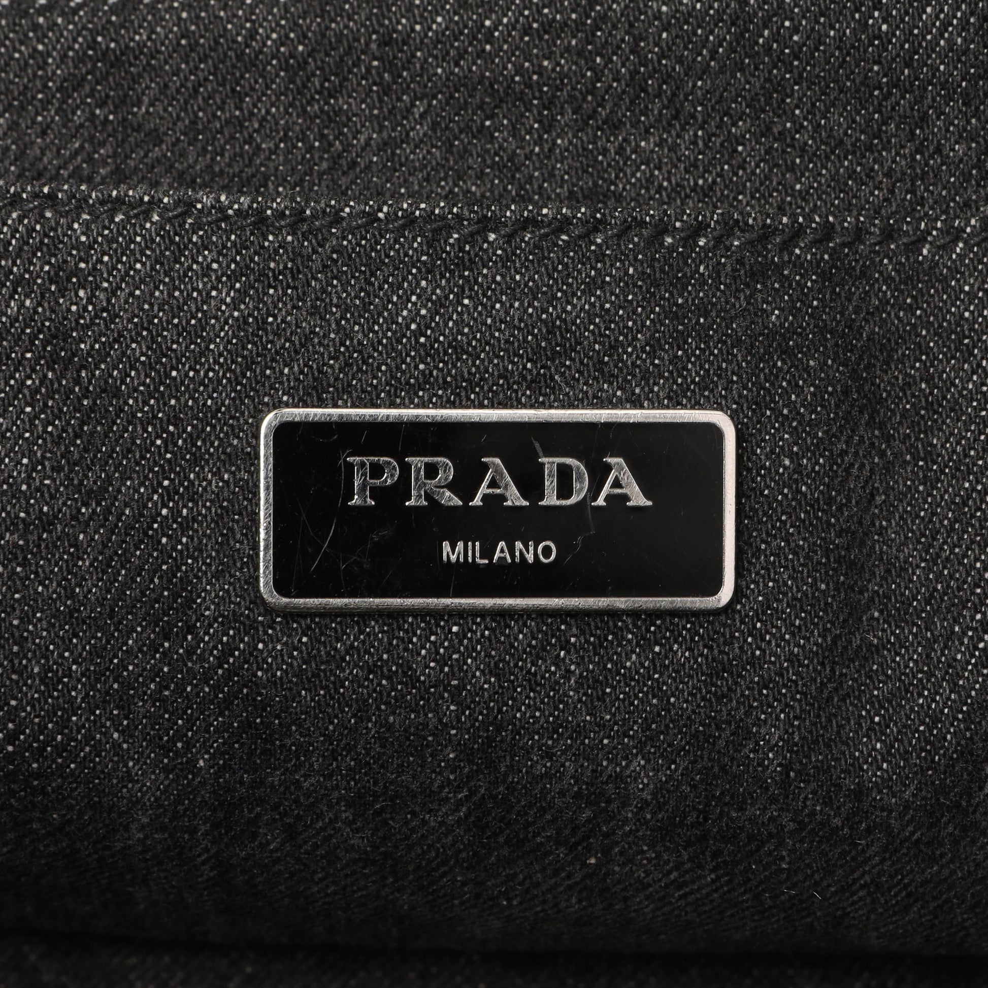 Exclusive Prada Grey Canapa Crystal Studded Tote — Alternate View 9