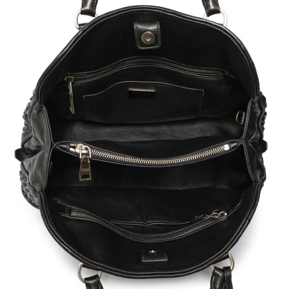 Exclusive Prada Black Nappa Gaufre Double Handle Tote — Alternate View 8