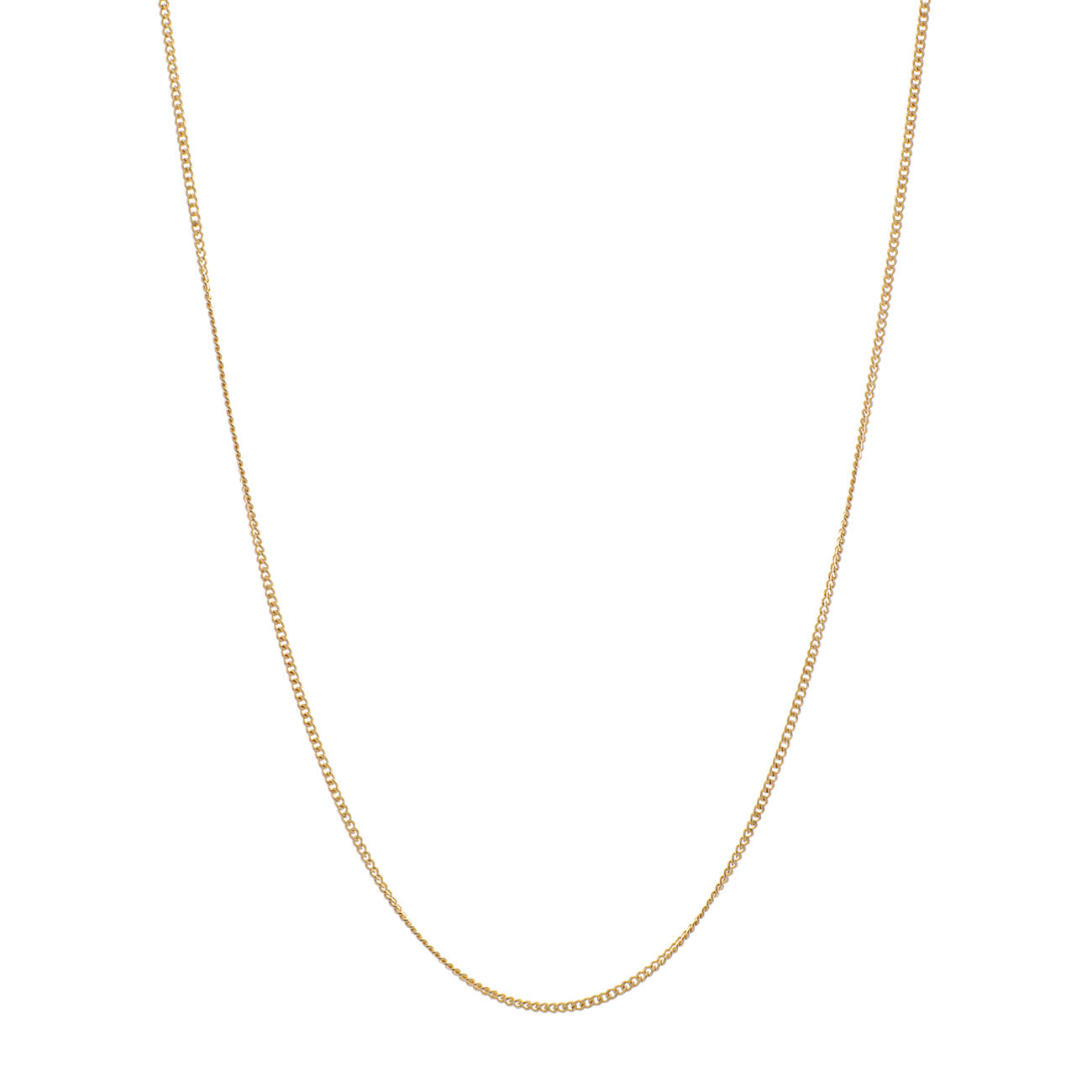 Exclusive 18K Yellow Gold Curb Link Chain — Front View