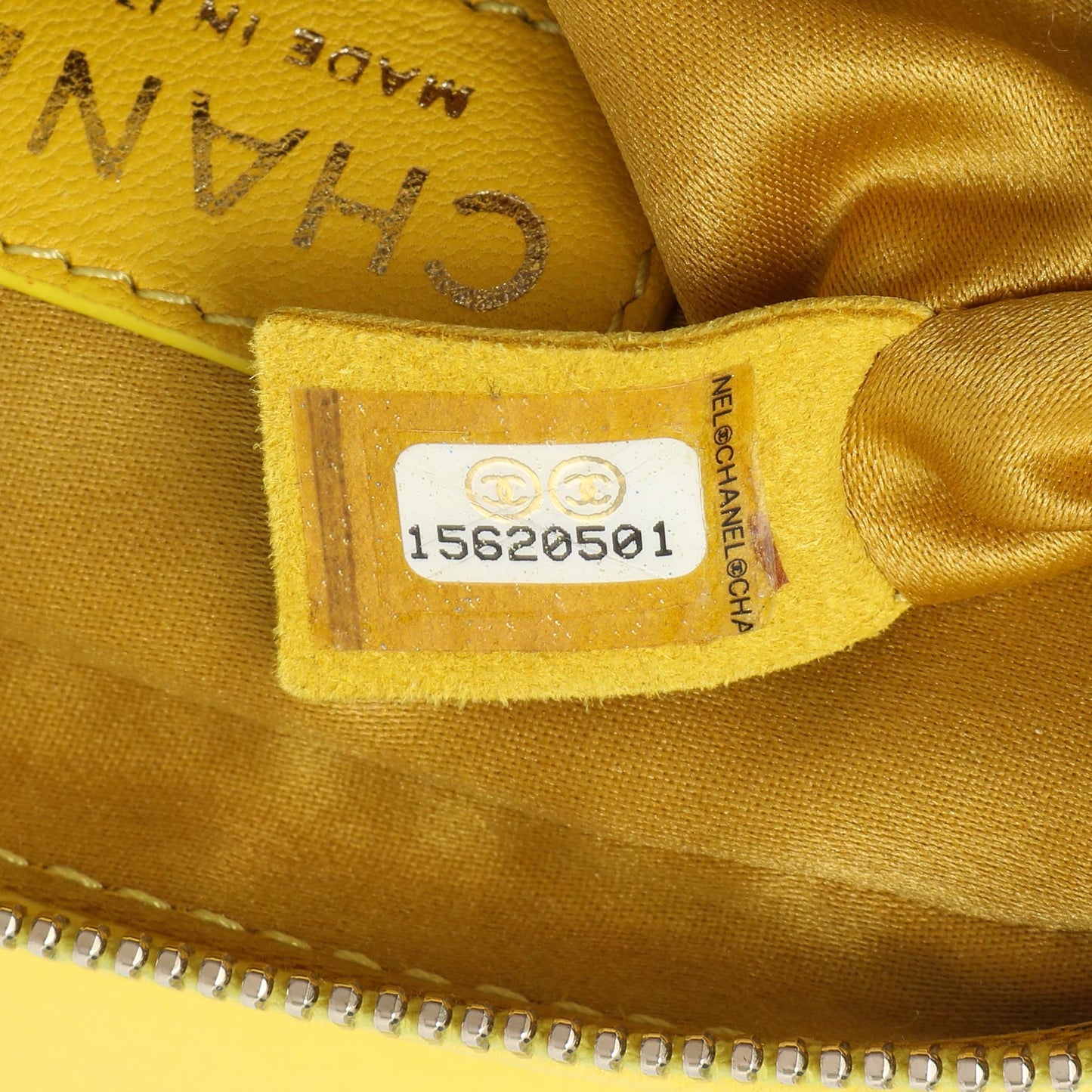 Exclusive Chanel Yellow Quilted Calfskin Mini Chain Flap — Alternate View 13