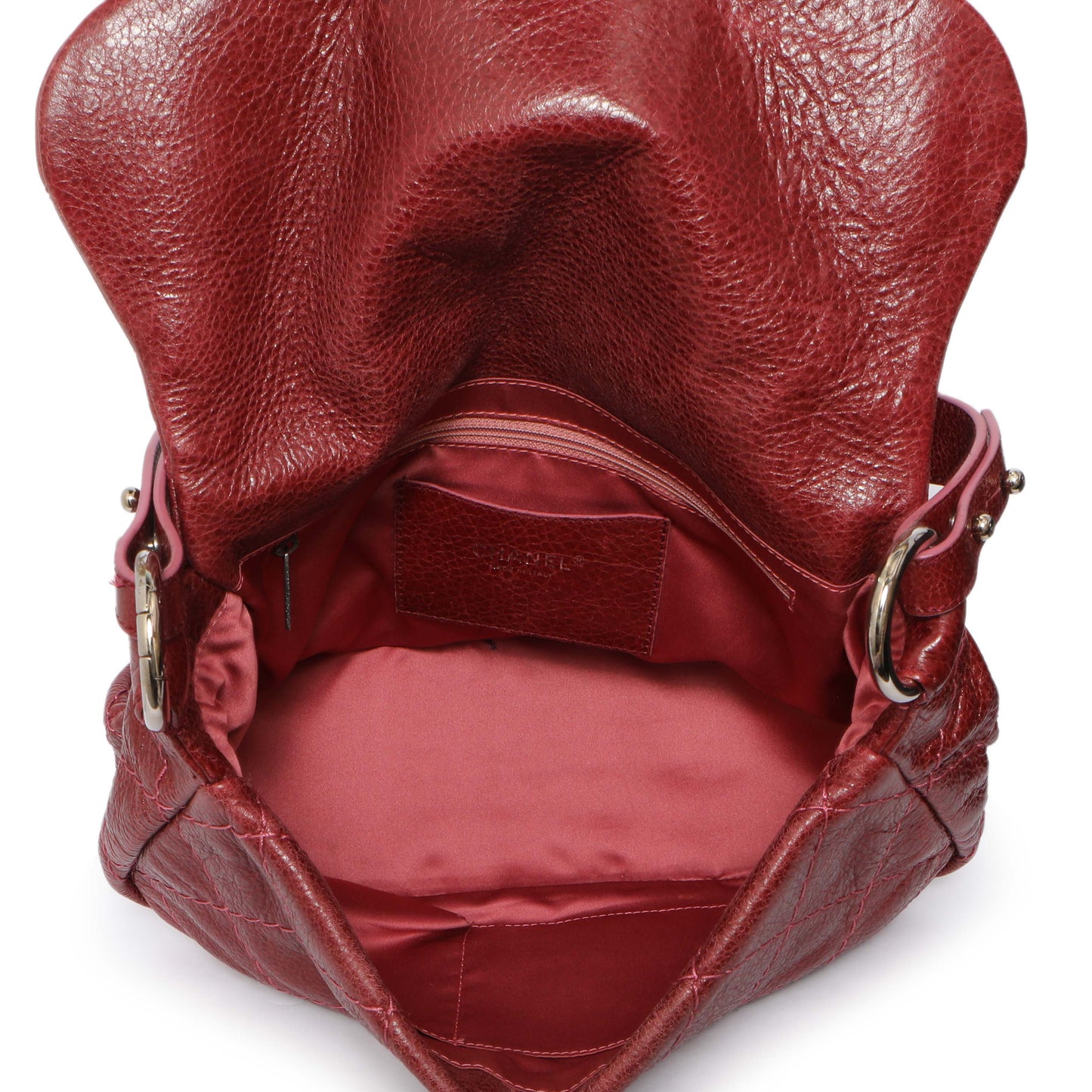 Exclusive Chanel Burgundy Glazed Calfskin On The Road Flap — Alternate View 8