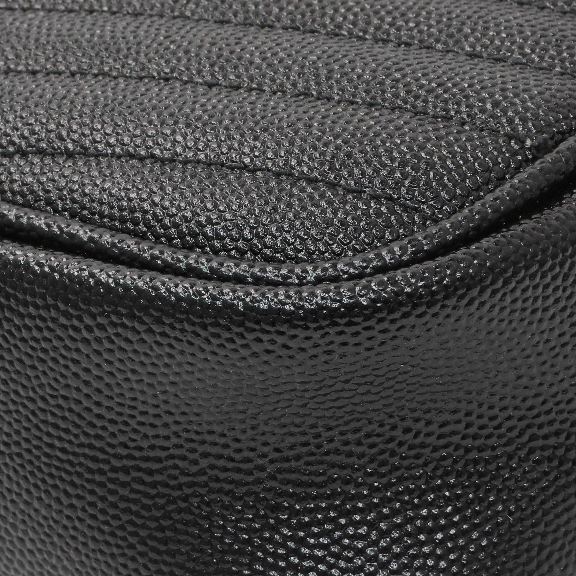 Exclusive Saint Laurent Black Grain De Poudre Matelasse Monogram Mini Lou Camera Bag — Detail View