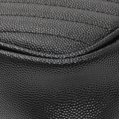 Exclusive Saint Laurent Black Grain De Poudre Matelasse Monogram Mini Lou Camera Bag — Detail View