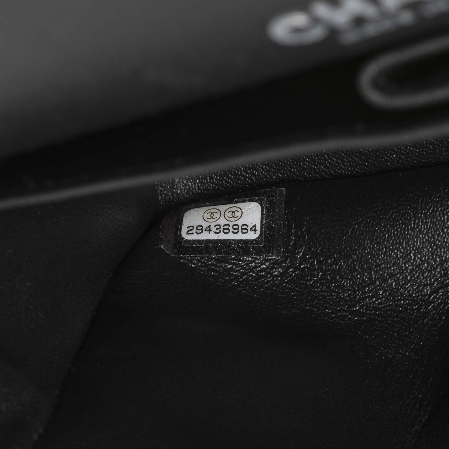Exclusive Chanel Black Pink Quilted Patent Medium Classic Double Flap — Lifestyle View