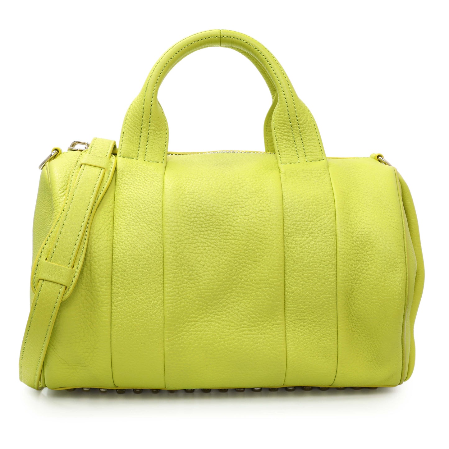 Exclusive Alexander Wang Lime Green Pebbled Lambskin Rocco — Front View