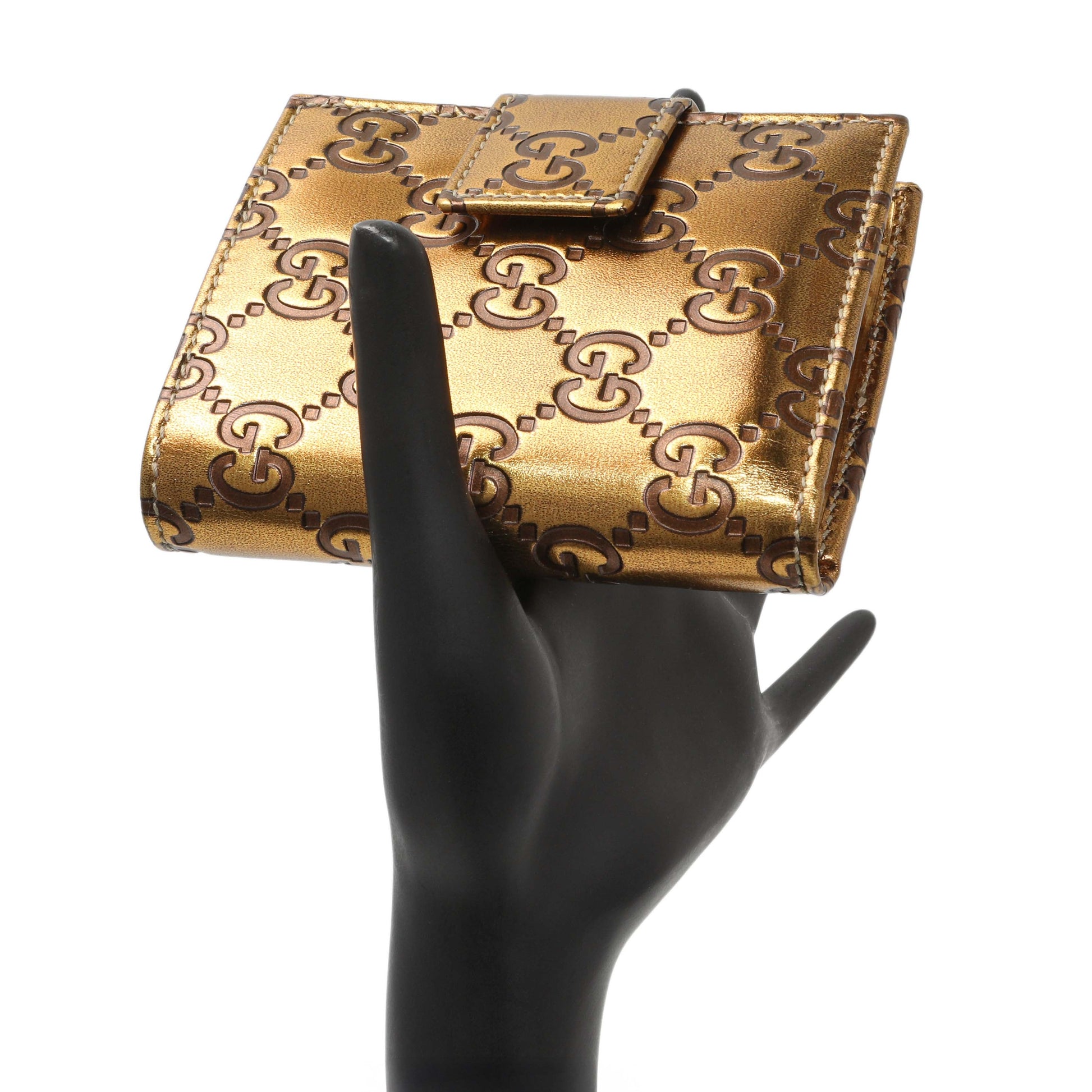 Exclusive Gucci Bronze Guccissima Compact Wallet — Alternate View 11