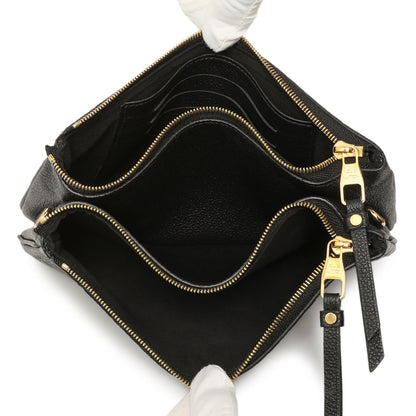Exclusive Louis Vuitton Black Empreinte Double Zip Pochette — Top View