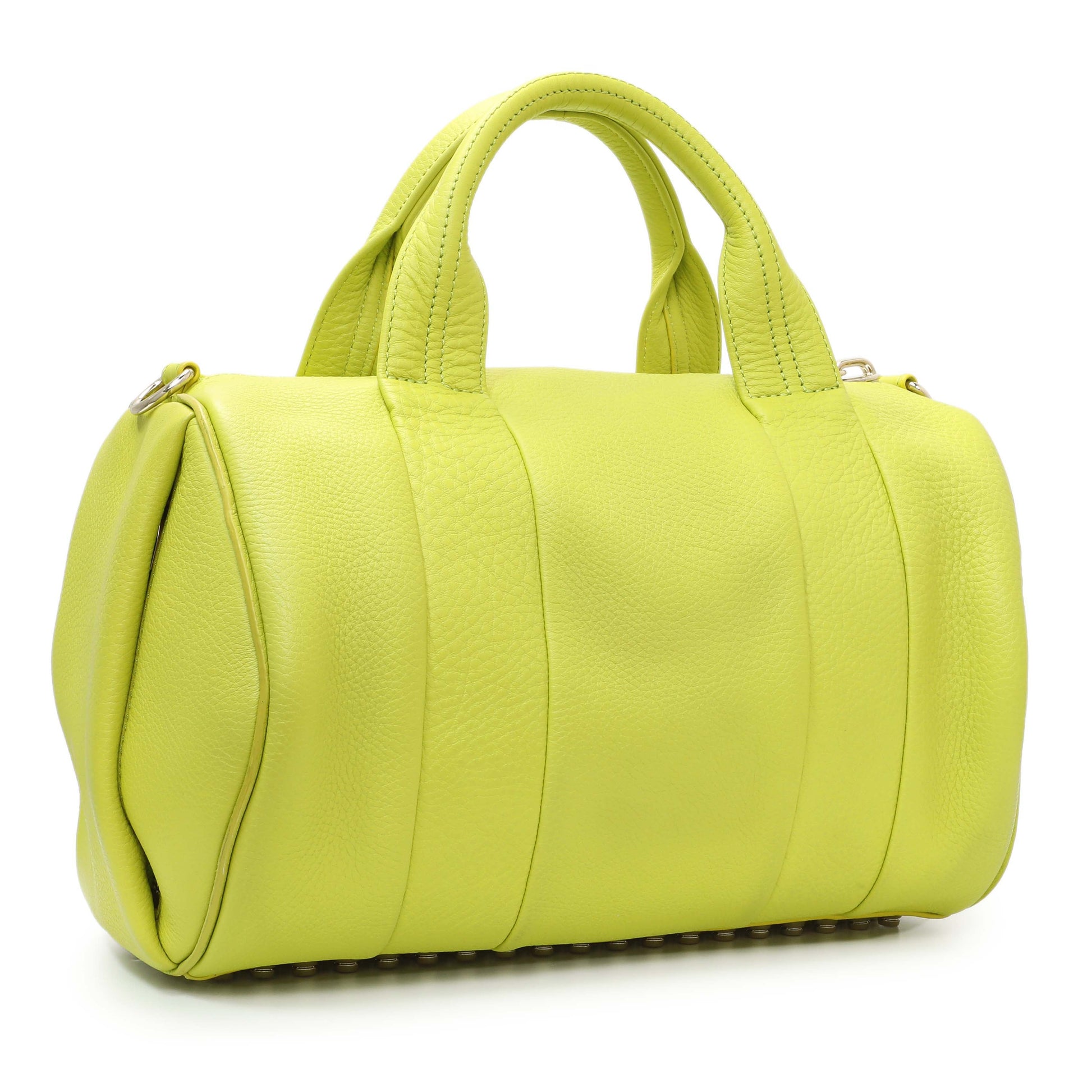 Exclusive Alexander Wang Lime Green Pebbled Lambskin Rocco — Side View