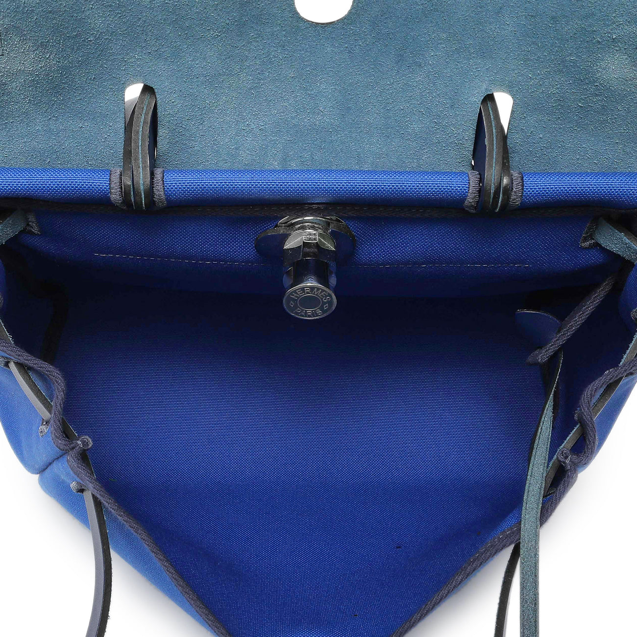 Exclusive Hermes Bleu Bill Toile Herbag Zip Retourne 31 — Lifestyle View