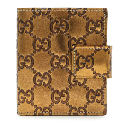 Exclusive Gucci Bronze Guccissima Compact Wallet — Front View