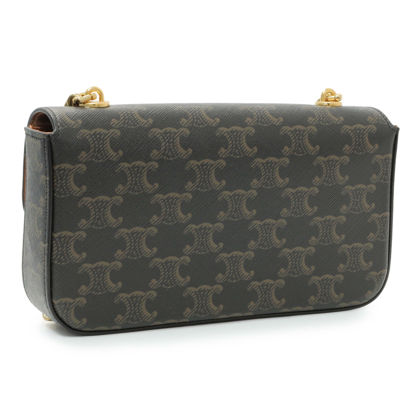 Exclusive Celine Triomphe Canvas Claude Chain Shoulder Bag — Side View