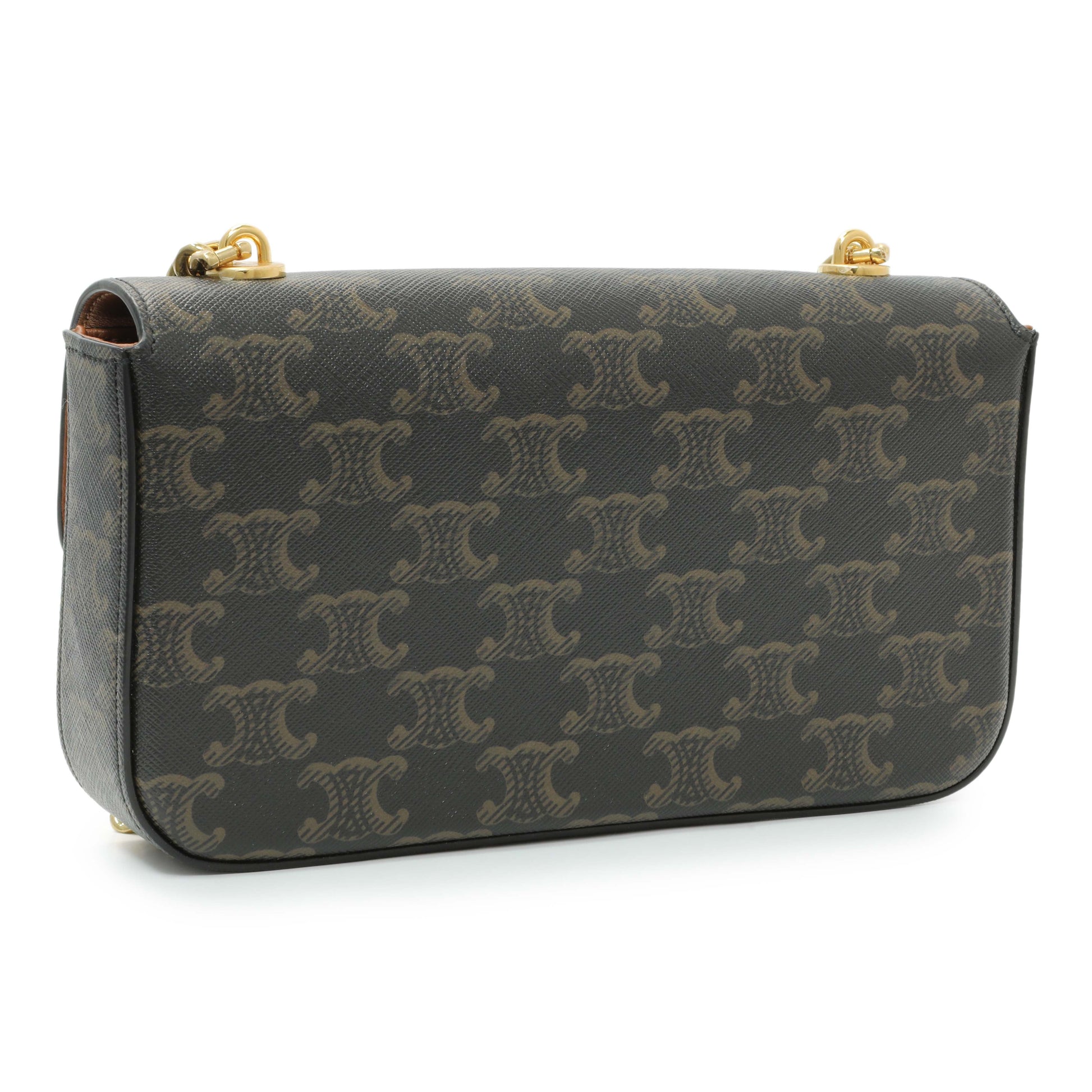 Exclusive Celine Triomphe Canvas Claude Chain Shoulder Bag — Side View