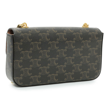 Exclusive Celine Triomphe Canvas Claude Chain Shoulder Bag — Side View