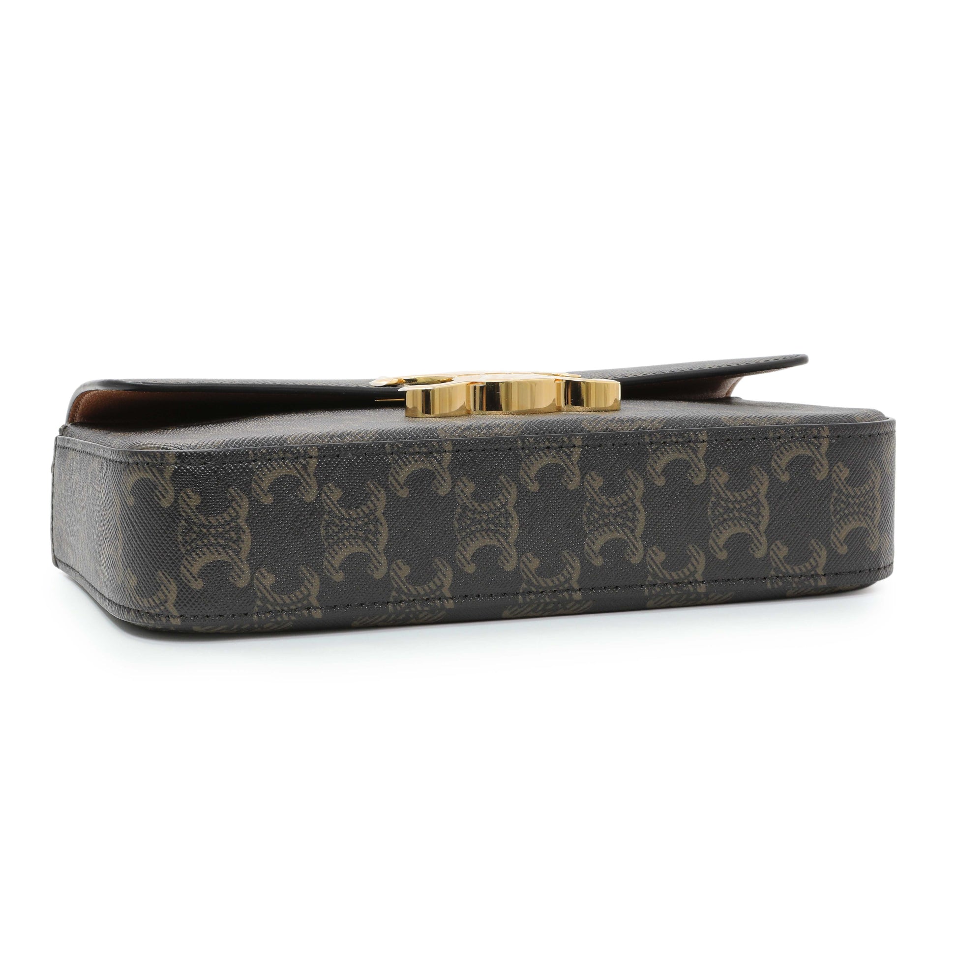 Exclusive Celine Triomphe Canvas Claude Chain Shoulder Bag — Back View