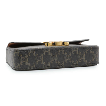 Exclusive Celine Triomphe Canvas Claude Chain Shoulder Bag — Back View