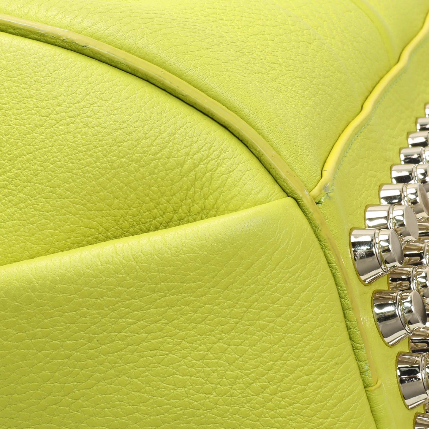 Exclusive Alexander Wang Lime Green Pebbled Lambskin Rocco — Lifestyle View