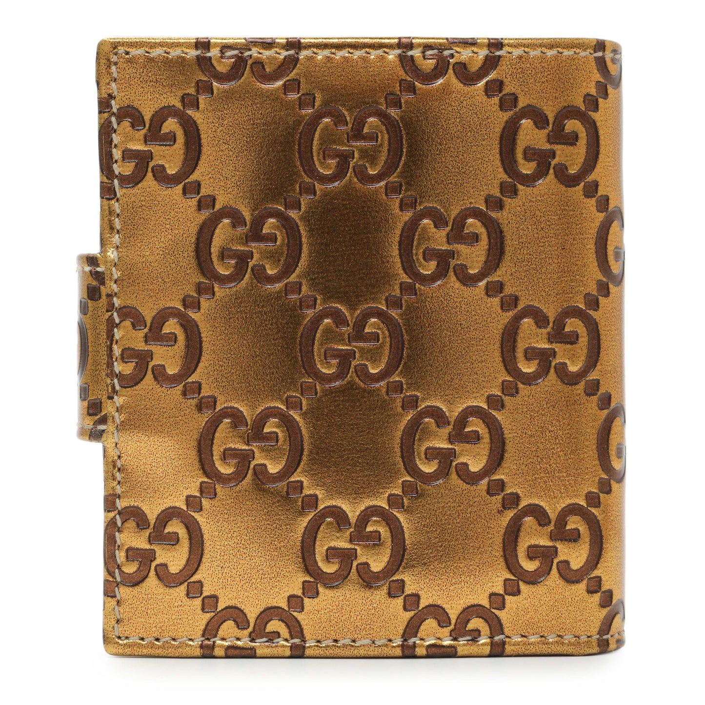 Exclusive Gucci Bronze Guccissima Compact Wallet — Side View