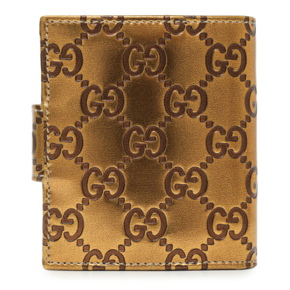 Exclusive Gucci Bronze Guccissima Compact Wallet — Side View