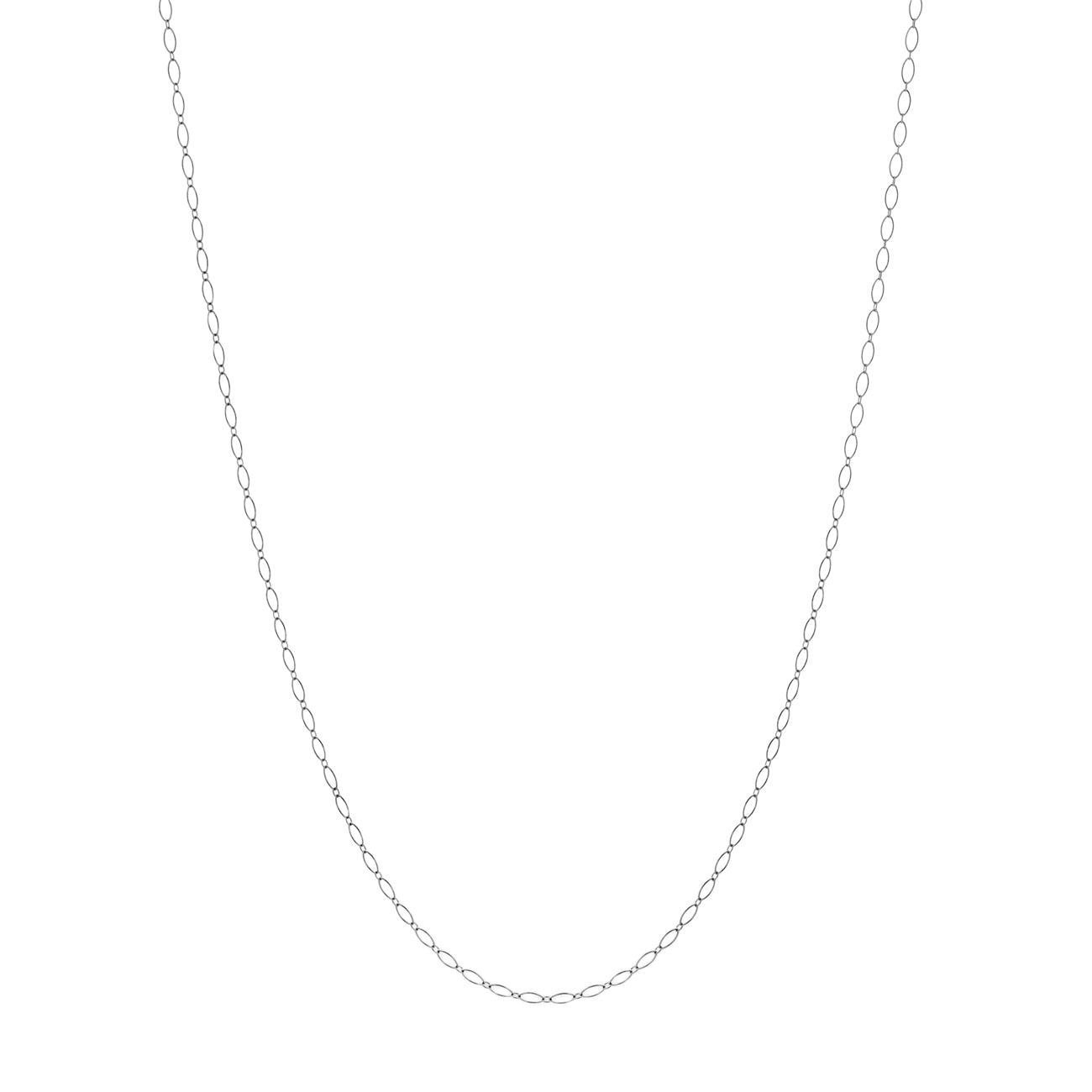 Exclusive Tiffany & Co. 18K White Gold Oval Link Chain Necklace — Front View