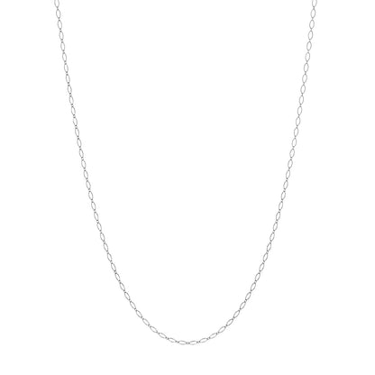 Exclusive Tiffany & Co. 18K White Gold Oval Link Chain Necklace — Front View