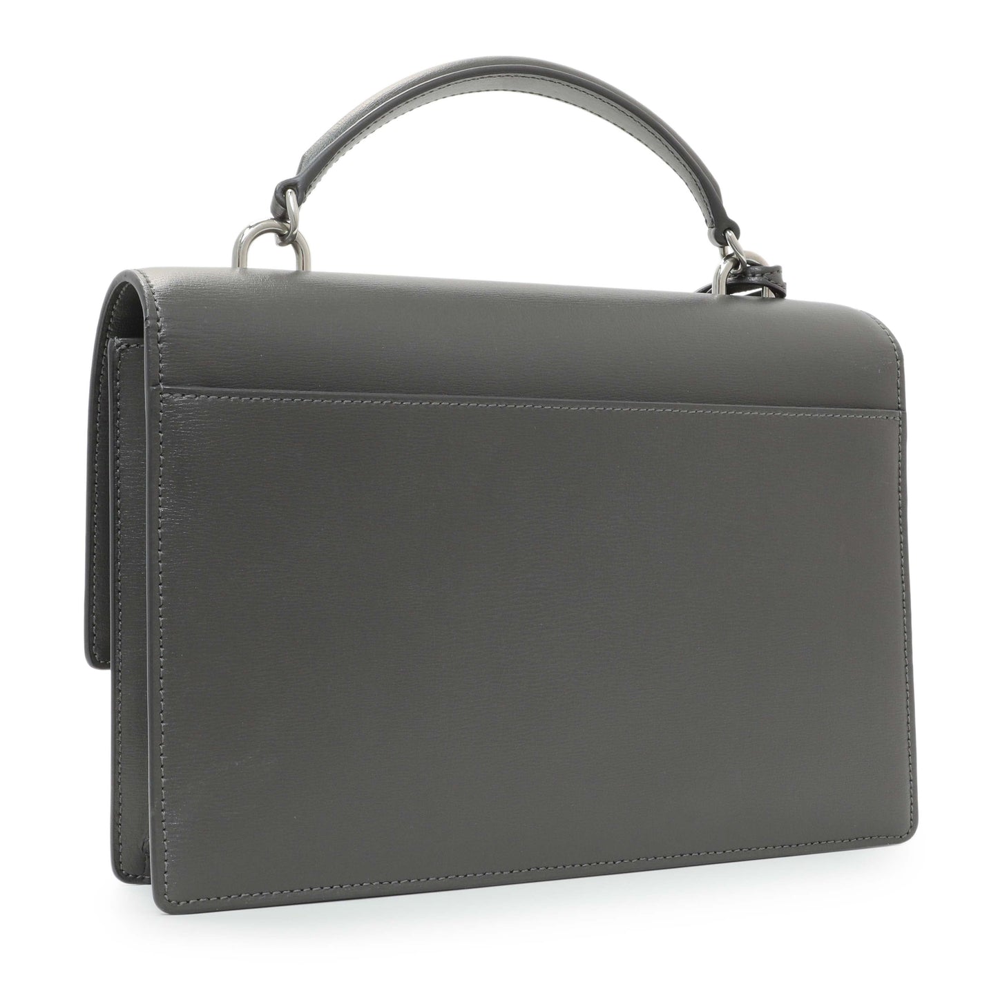 Exclusive Saint Laurent Grey Calfskin Medium Monogram Sunset — Side View