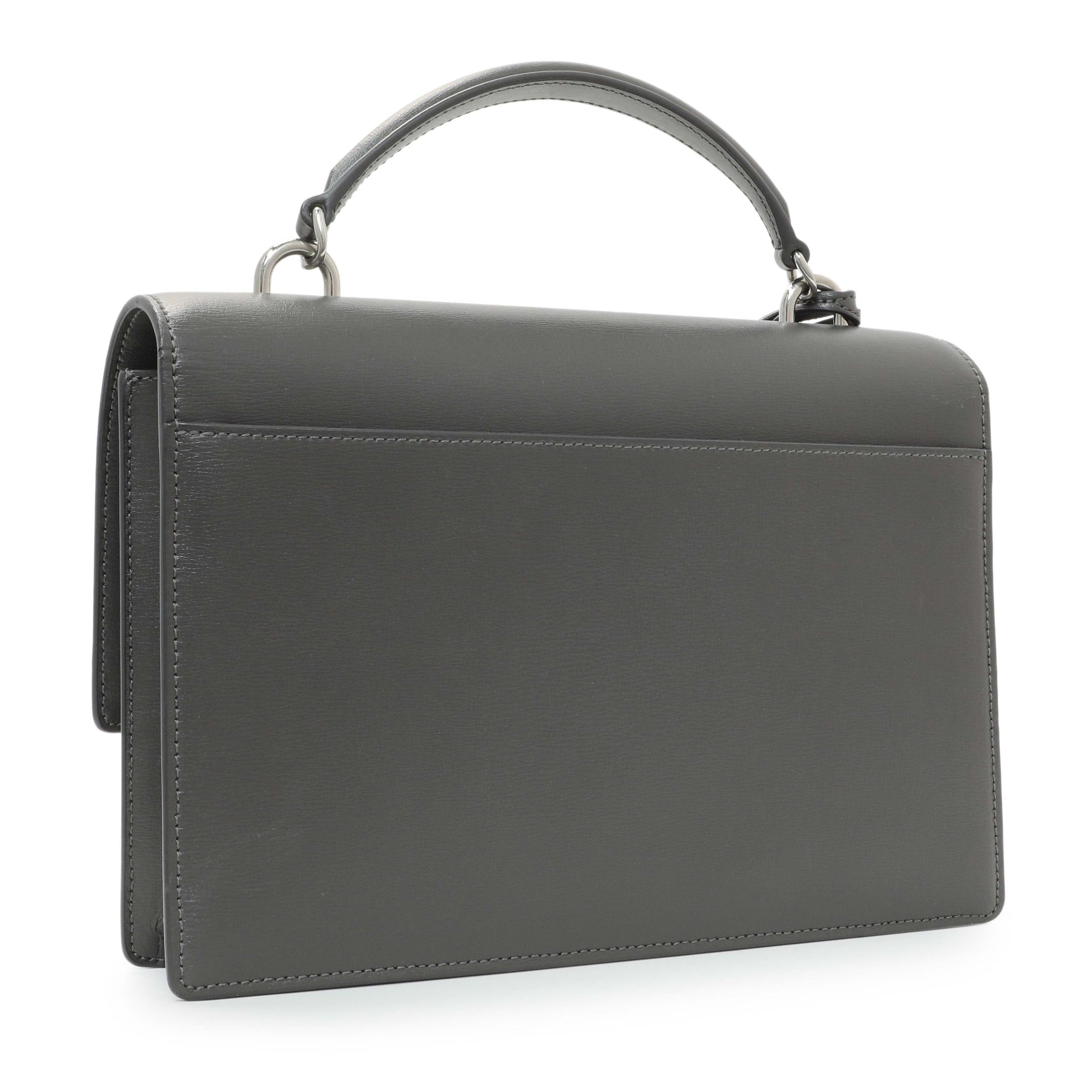 Exclusive Saint Laurent Grey Calfskin Medium Monogram Sunset — Side View