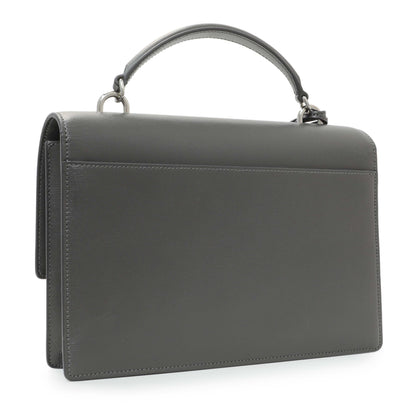 Exclusive Saint Laurent Grey Calfskin Medium Monogram Sunset — Side View
