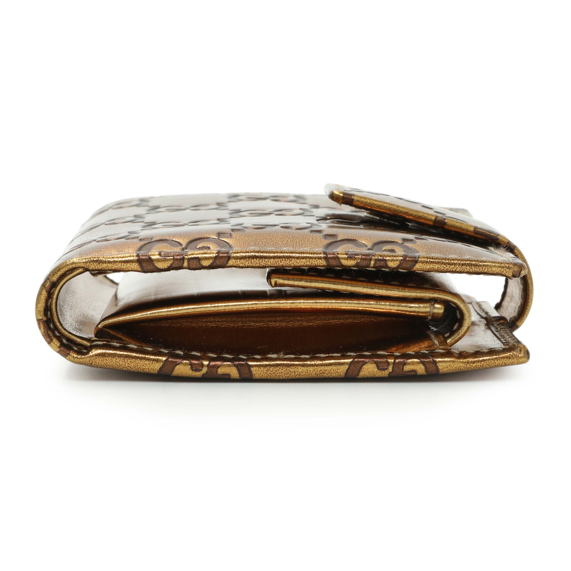 Exclusive Gucci Bronze Guccissima Compact Wallet — Back View