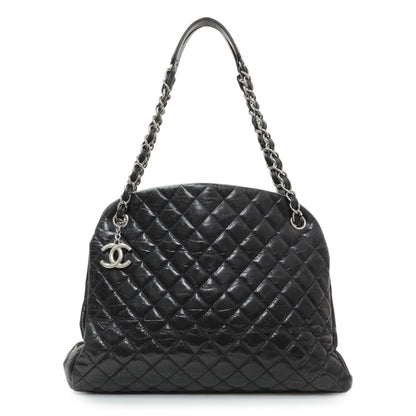 Exclusive Chanel Glazed Calfskin Quilted Large Mademoiselle Bowling Bag — Front View